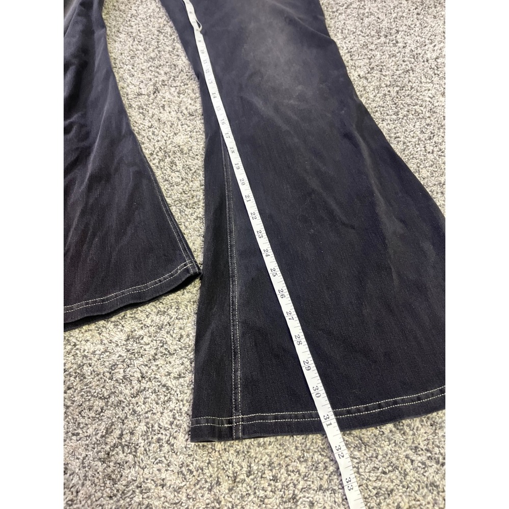 Halara Flex Crossover Waist Flare Jeans Charcoal Faded Black Womens XL NEW - Picture 6 of 10